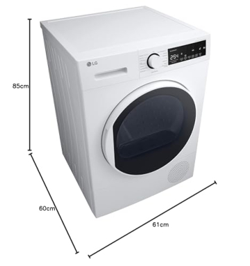 Abmessungen des LG Wärmepumpentrockner V5R08DM