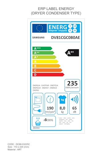 Energielabel des Samsung DV81CGC0B0AEEG