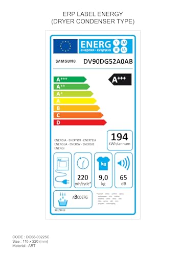 Energielabel des Samsung DV90DG52A0ABEG